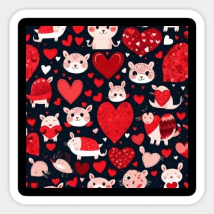 Valentines day gift ideas, hearts and animals Valentines day gifts Sticker